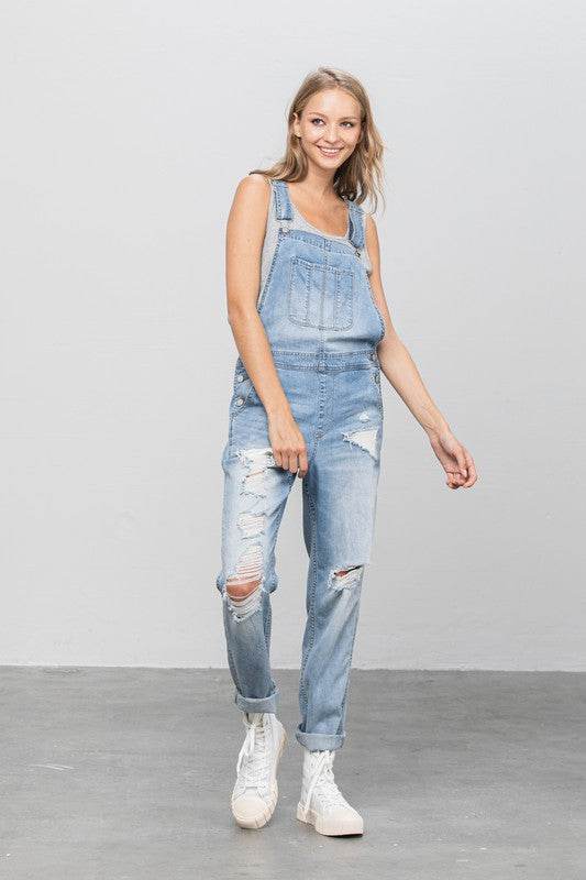Patch Pocket Ripped Denim Overalls - Shop Style & More | Fresh Looks, Everyday Deals & Free Shipping