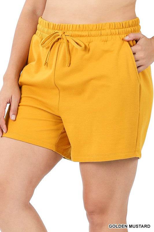 Plus French Terry Drawstring Waist Shorts - Shop Style & More | Fresh Looks, Everyday Deals & Free Shipping