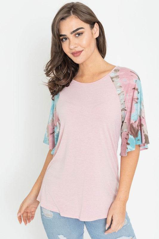 Tie Dye Ruffle Sleeve Tunic - Shop Style & More | Fresh Looks, Everyday Deals & Free Shipping