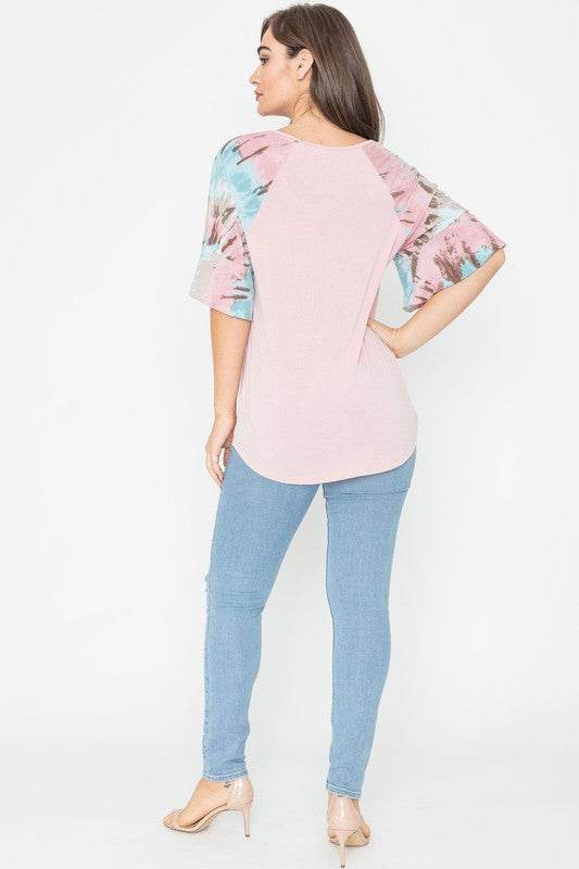 Tie Dye Ruffle Sleeve Tunic - Shop Style & More | Fresh Looks, Everyday Deals & Free Shipping