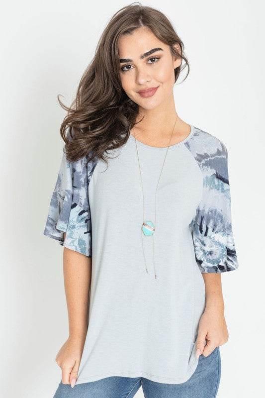 Tie Dye Ruffle Sleeve Tunic - Shop Style & More | Fresh Looks, Everyday Deals & Free Shipping