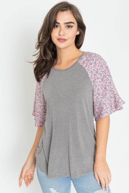 Floral Ruffle Sleeve Tunic - Shop Style & More | Fresh Looks, Everyday Deals & Free Shipping