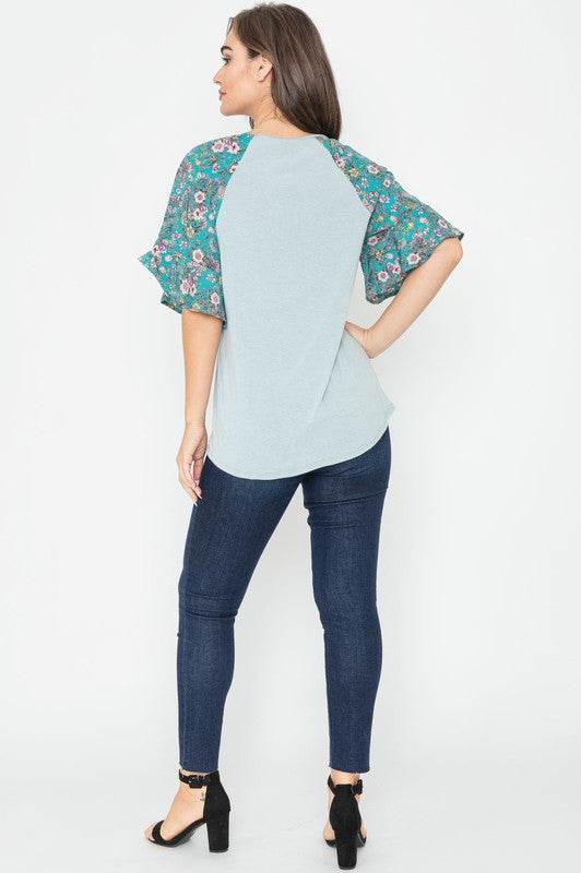 Floral Ruffle Sleeve Tunic - Shop Style & More | Fresh Looks, Everyday Deals & Free Shipping