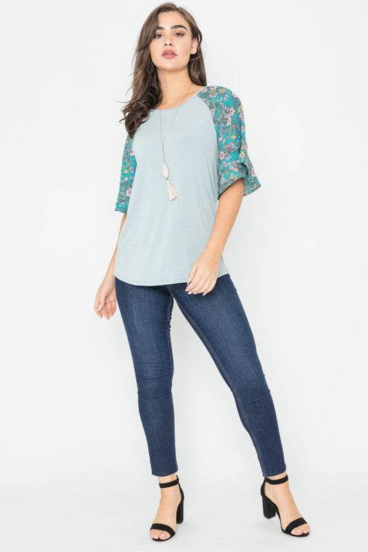 Floral Ruffle Sleeve Tunic - Shop Style & More | Fresh Looks, Everyday Deals & Free Shipping