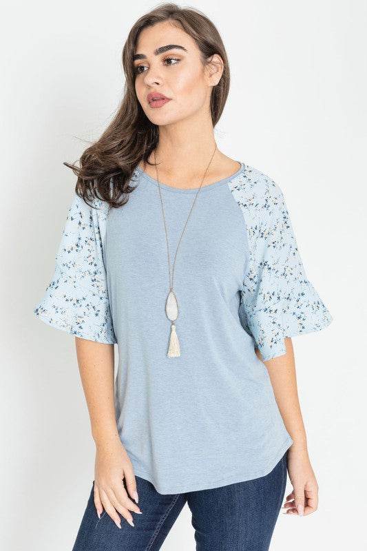 Floral Ruffle Sleeve Tunic - Shop Style & More | Fresh Looks, Everyday Deals & Free Shipping