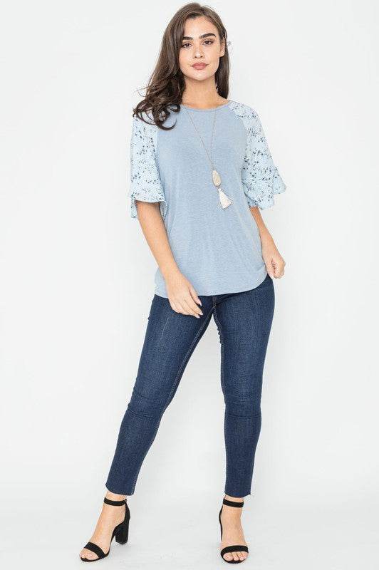 Floral Ruffle Sleeve Tunic - Shop Style & More | Fresh Looks, Everyday Deals & Free Shipping