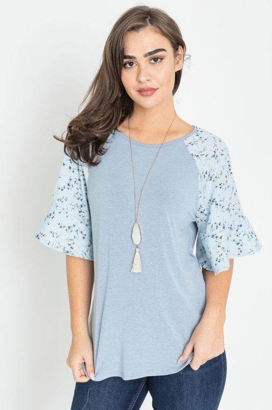Floral Ruffle Sleeve Tunic - Shop Style & More | Fresh Looks, Everyday Deals & Free Shipping