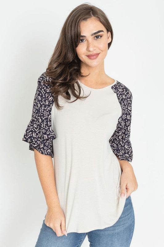 Floral Ruffle Sleeve Tunic - Shop Style & More | Fresh Looks, Everyday Deals & Free Shipping
