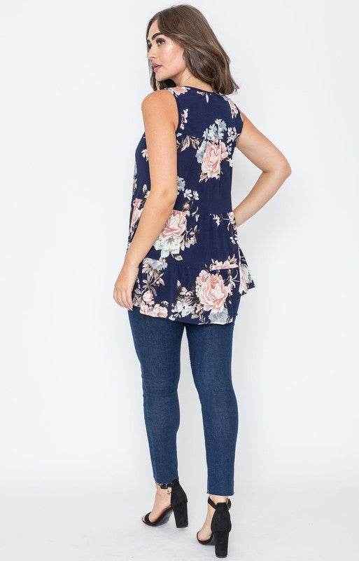 Sleeveless Floral Tiered Tunic - Shop Style & More | Fresh Looks, Everyday Deals & Free Shipping