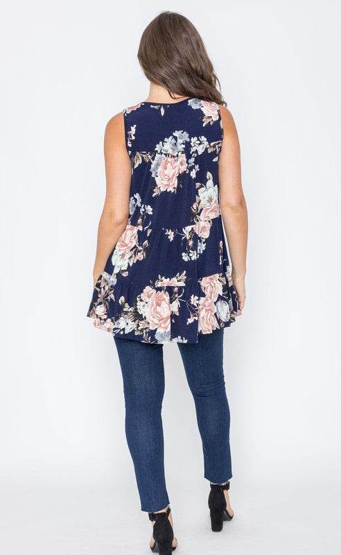 Sleeveless Floral Tiered Tunic - Shop Style & More | Fresh Looks, Everyday Deals & Free Shipping