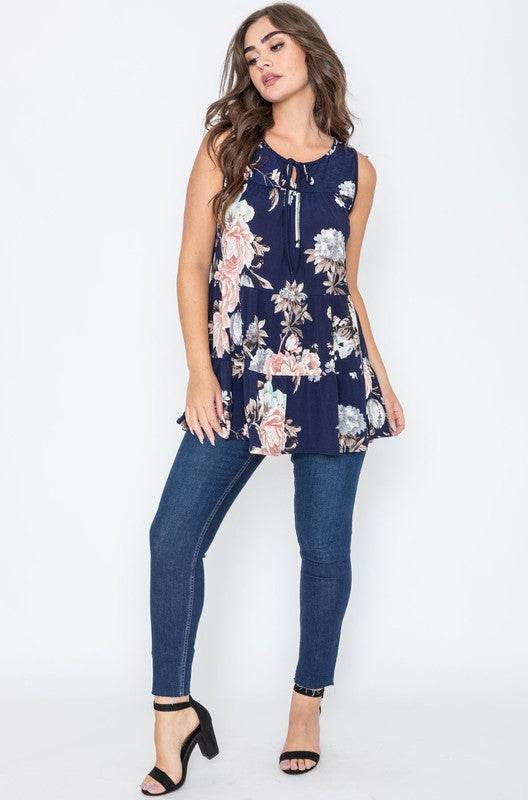 Sleeveless Floral Tiered Tunic - Shop Style & More | Fresh Looks, Everyday Deals & Free Shipping