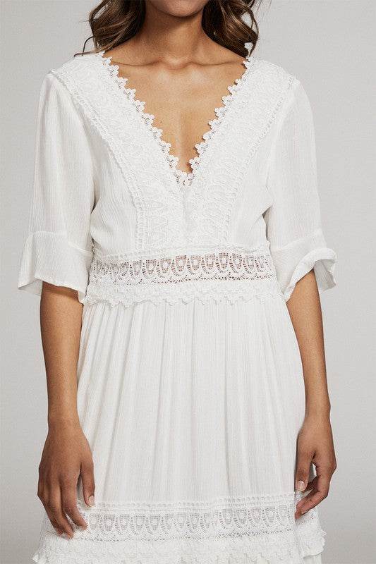V-neck maxi dress with lace detailing - Shop Style & More | Fresh Looks, Everyday Deals & Free Shipping