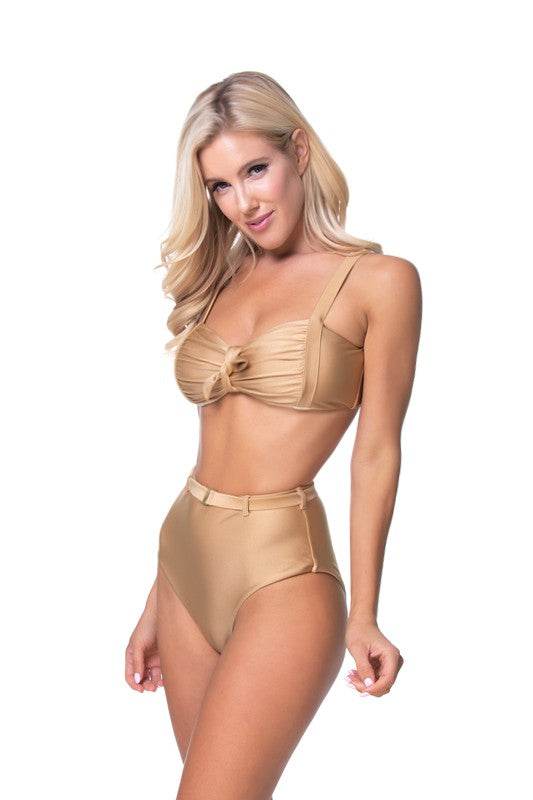 GOLD HIGH WAIST BIKINI SET - Shop Style & More | Fresh Looks, Everyday Deals & Free Shipping