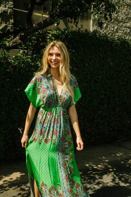 Surplice Maxi Dress with Side Slit - Shop Style & More | Fresh Looks, Everyday Deals & Free Shipping