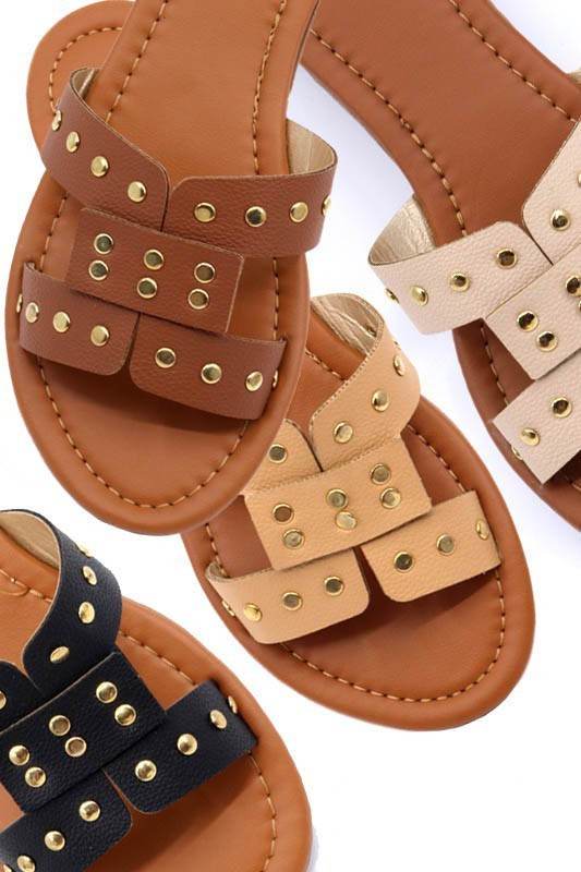 Slide sandal with rivet studs - Shop Style & More | Fresh Looks, Everyday Deals & Free Shipping