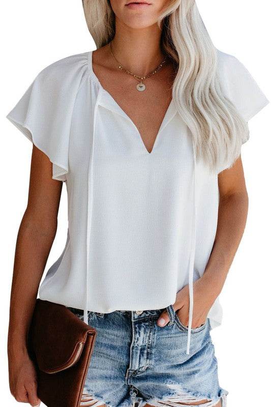 Front Tie Top V-Neck - Shop Style & More | Fresh Looks, Everyday Deals & Free Shipping