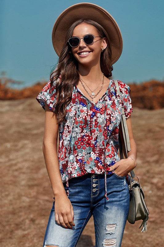 Front Tie Top V-Neck - Shop Style & More | Fresh Looks, Everyday Deals & Free Shipping