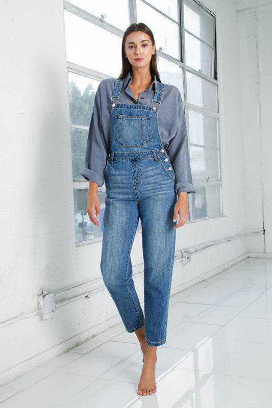 Pocket Detail Denim Overall Jumpsuit - Shop Style & More | Fresh Looks, Everyday Deals & Free Shipping