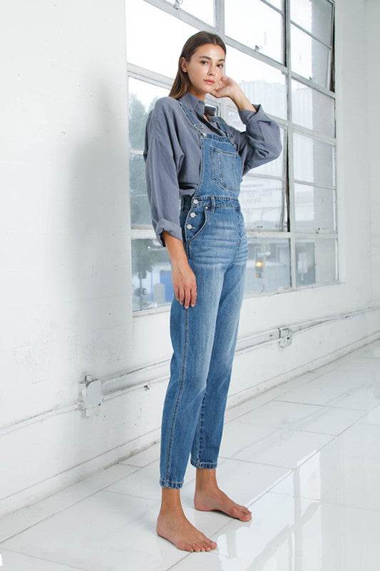 Pocket Detail Denim Overall Jumpsuit - Shop Style & More | Fresh Looks, Everyday Deals & Free Shipping