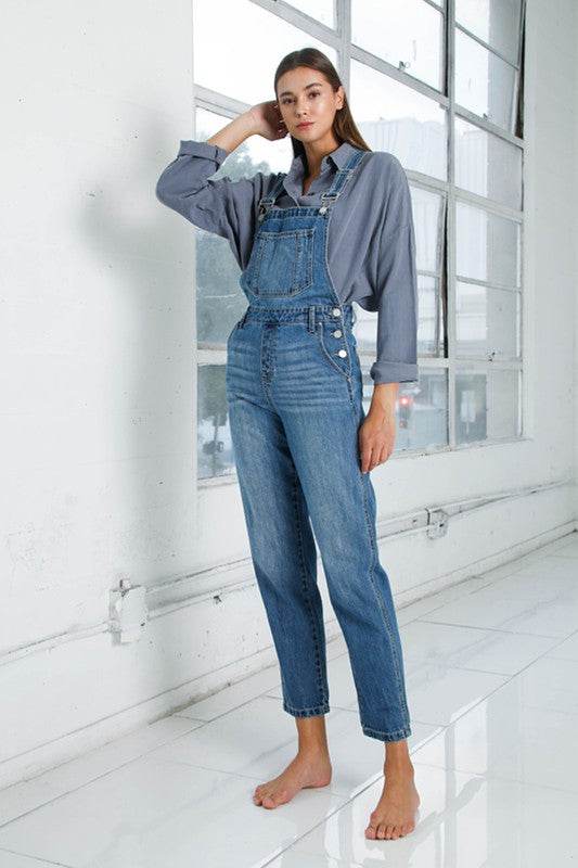 Pocket Detail Denim Overall Jumpsuit - Shop Style & More | Fresh Looks, Everyday Deals & Free Shipping