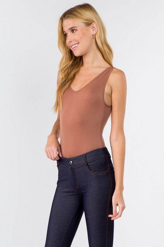 Reversible V-Neck Basic Tank Top Thong Bodysuit - Shop Style & More | Fresh Looks, Everyday Deals & Free Shipping