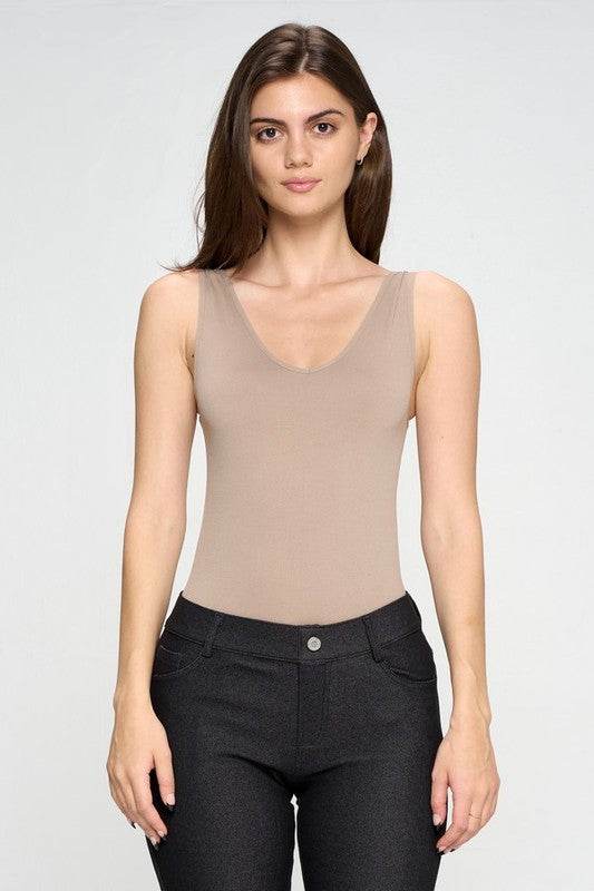 Reversible V-Neck Basic Tank Top Thong Bodysuit - Shop Style & More | Fresh Looks, Everyday Deals & Free Shipping