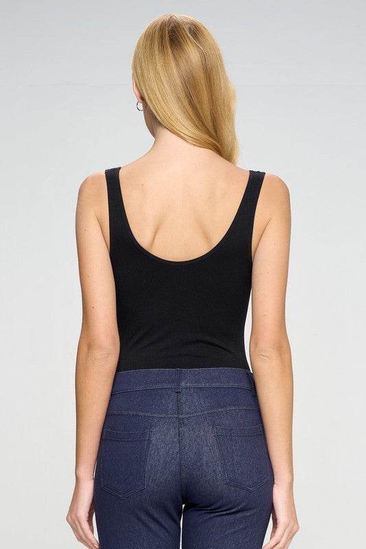 Reversible V-Neck Basic Tank Top Thong Bodysuit - Shop Style & More | Fresh Looks, Everyday Deals & Free Shipping