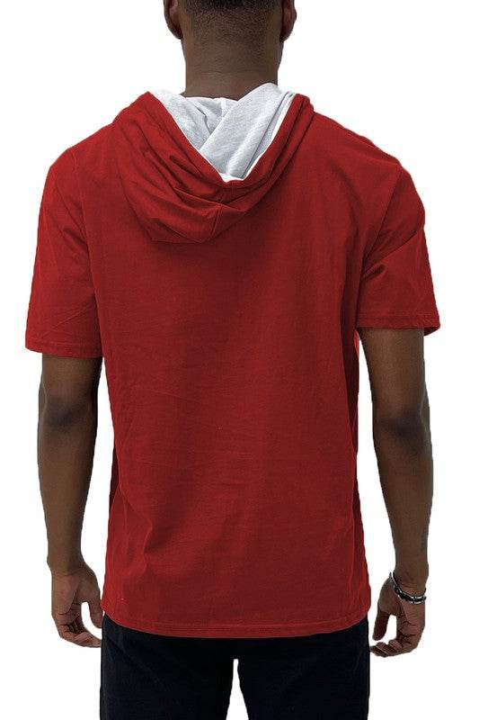 SOLID COLOR BLOCK SHORT SLEEVE HOODIE - Shop Style & More | Fresh Looks, Everyday Deals & Free Shipping