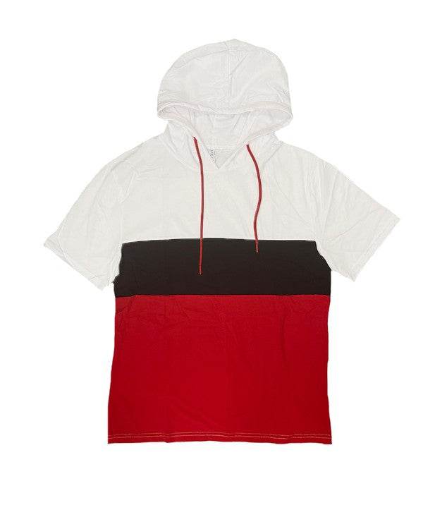 SOLID COLOR BLOCK SHORT SLEEVE HOODIE - Shop Style & More | Fresh Looks, Everyday Deals & Free Shipping
