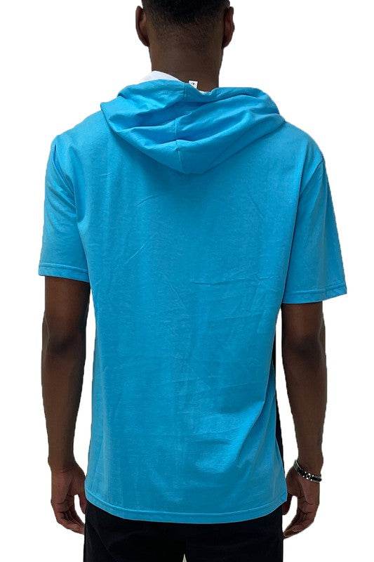 SOLID COLOR BLOCK SHORT SLEEVE HOODIE - Shop Style & More | Fresh Looks, Everyday Deals & Free Shipping