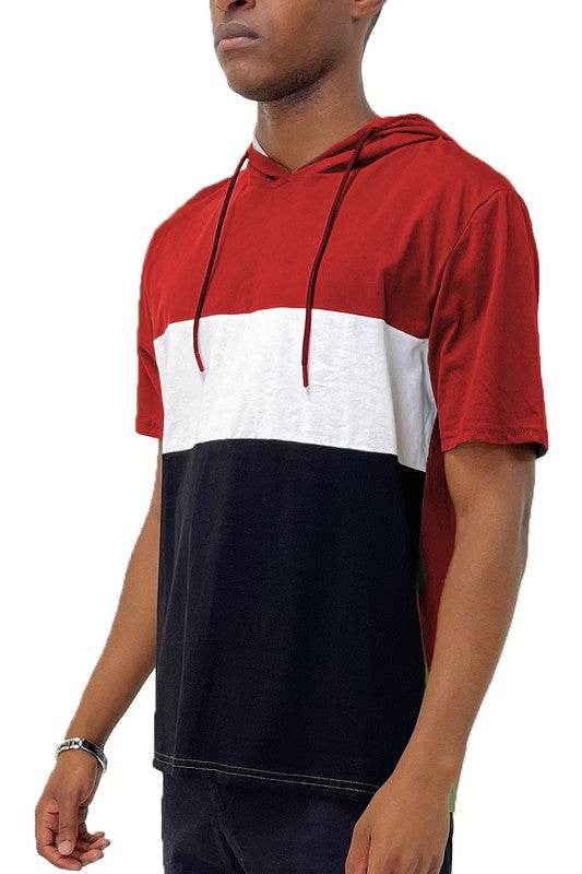 SOLID COLOR BLOCK SHORT SLEEVE HOODIE - Shop Style & More | Fresh Looks, Everyday Deals & Free Shipping
