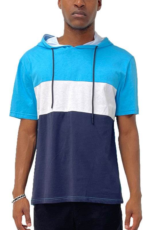 SOLID COLOR BLOCK SHORT SLEEVE HOODIE - Shop Style & More | Fresh Looks, Everyday Deals & Free Shipping
