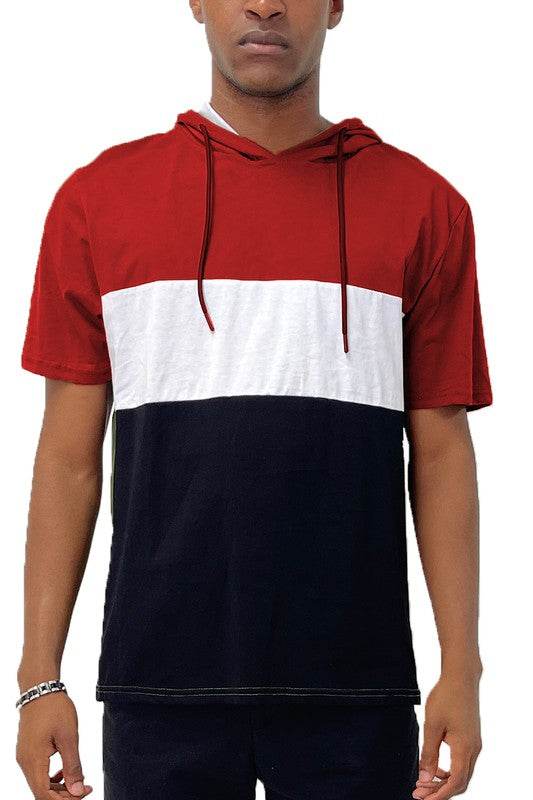 SOLID COLOR BLOCK SHORT SLEEVE HOODIE - Shop Style & More | Fresh Looks, Everyday Deals & Free Shipping