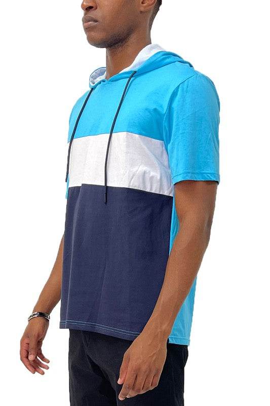 SOLID COLOR BLOCK SHORT SLEEVE HOODIE - Shop Style & More | Fresh Looks, Everyday Deals & Free Shipping