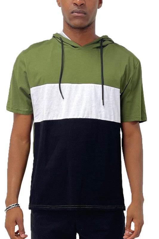 SOLID COLOR BLOCK SHORT SLEEVE HOODIE - Shop Style & More | Fresh Looks, Everyday Deals & Free Shipping