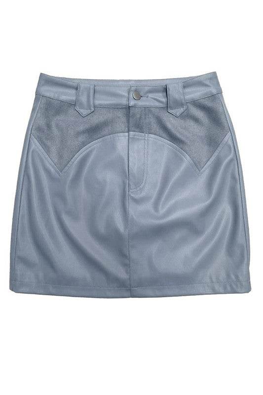 Western contrast pleather mini skirt - Shop Style & More | Fresh Looks, Everyday Deals & Free Shipping