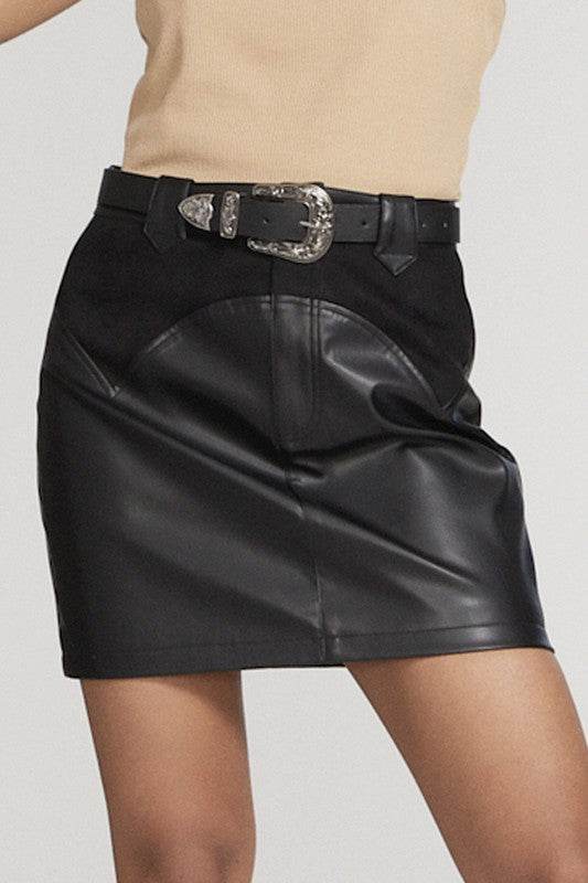 Western contrast pleather mini skirt - Shop Style & More | Fresh Looks, Everyday Deals & Free Shipping