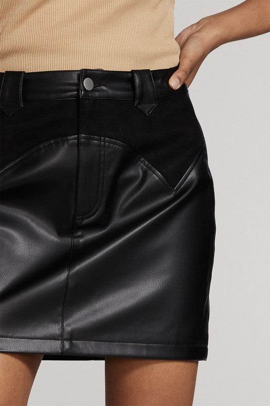 Western contrast pleather mini skirt - Shop Style & More | Fresh Looks, Everyday Deals & Free Shipping