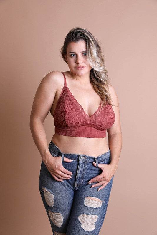 Plus Size Waistband Loop Lace Brami - Shop Style & More | Fresh Looks, Everyday Deals & Free Shipping