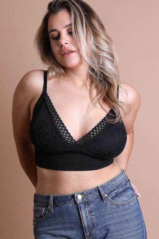 Plus Size Waistband Loop Lace Brami - Shop Style & More | Fresh Looks, Everyday Deals & Free Shipping