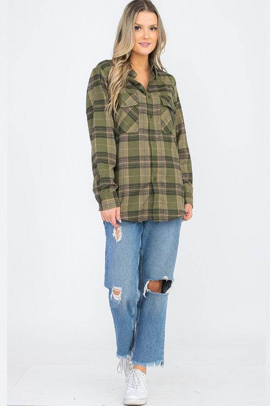 Regular Fit Checker Plaid Flannel Long Sleeve - Shop Style & More | Fresh Looks, Everyday Deals & Free Shipping