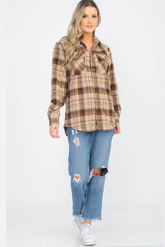 Regular Fit Checker Plaid Flannel Long Sleeve - Shop Style & More | Fresh Looks, Everyday Deals & Free Shipping