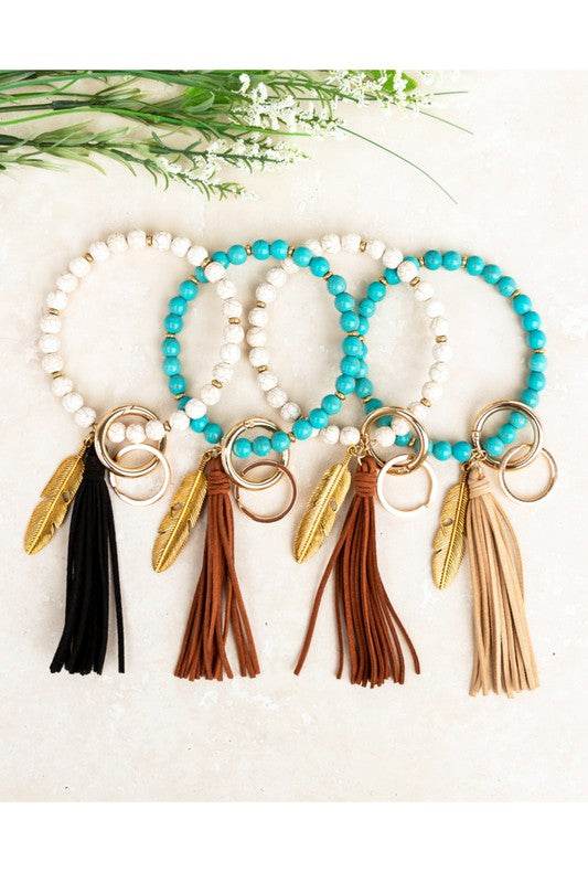 Boho Stone Key Ring Bracelet - Shop Style & More | Fresh Looks, Everyday Deals & Free Shipping