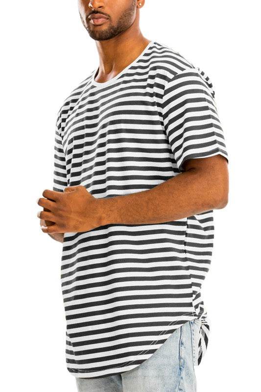 STRIPED ELONGATED TSHIRT - Shop Style & More | Fresh Looks, Everyday Deals & Free Shipping