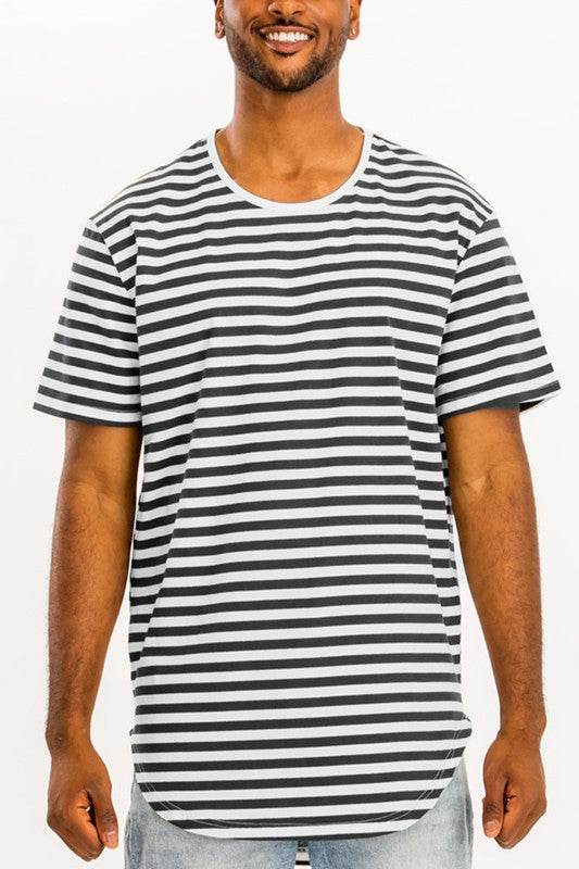 STRIPED ELONGATED TSHIRT - Shop Style & More | Fresh Looks, Everyday Deals & Free Shipping