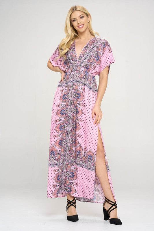 Surplice Maxi Dress with Side Slit - Shop Style & More | Fresh Looks, Everyday Deals & Free Shipping