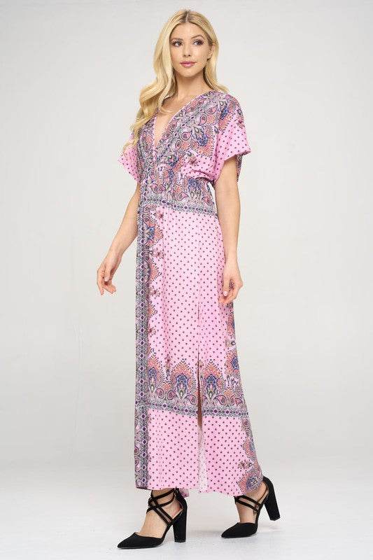 Surplice Maxi Dress with Side Slit - Shop Style & More | Fresh Looks, Everyday Deals & Free Shipping