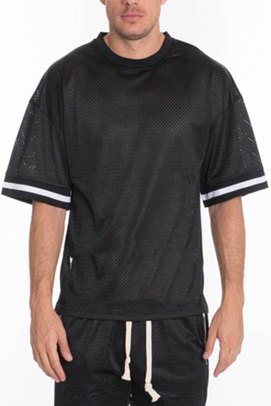 MESH SLEEVE TAPE ATHLETIC TSHIRT - Shop Style & More | Fresh Looks, Everyday Deals & Free Shipping
