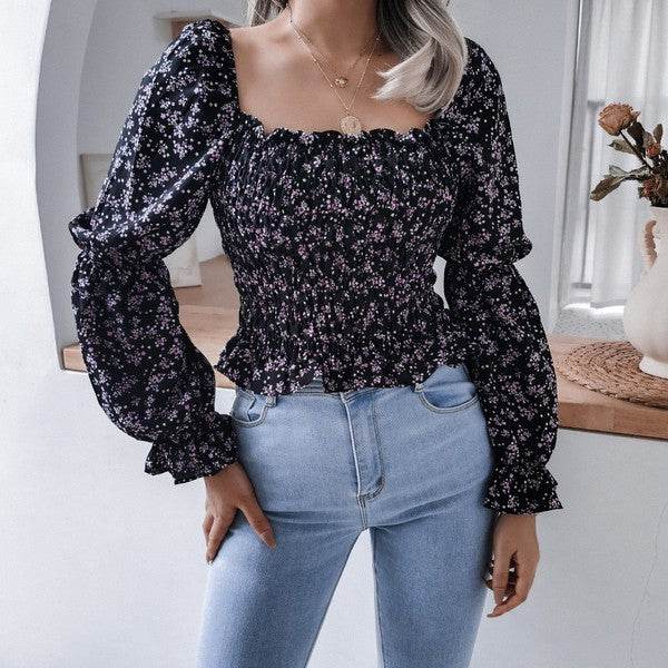 Smocked floral long sleeve top - Shop Style & More | Fresh Looks, Everyday Deals & Free Shipping