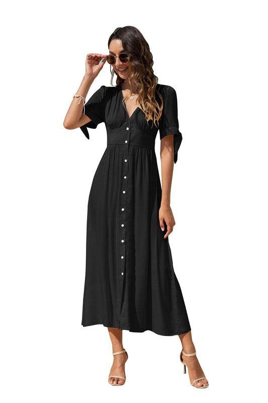 Maxi Dress with buttons on the front - Shop Style & More | Fresh Looks, Everyday Deals & Free Shipping